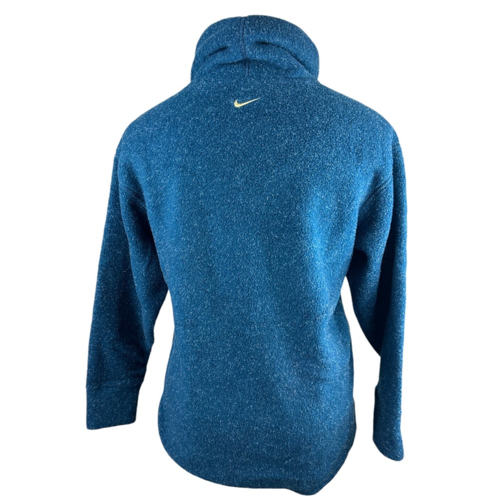 NIKE Fleece Cozy Funnel Cowl Neck Sweatshirt Blue Oversized Pocket Sweater XS - Picture 11 of 16